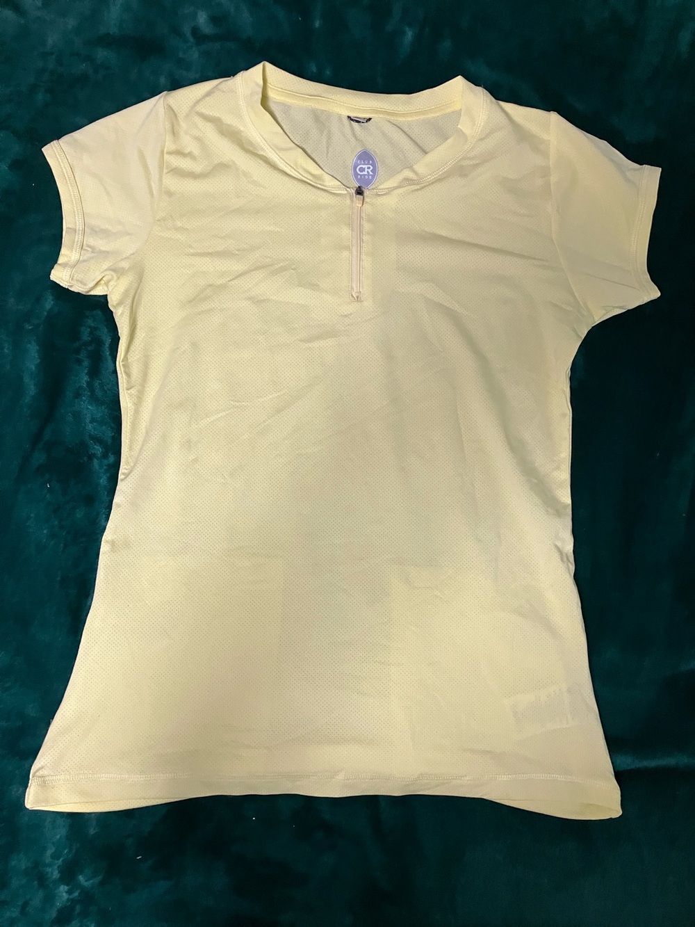 Club Ride Apparel Women’s Pale Yellow Short Sleeve Tee / Bike / Hike Jersey